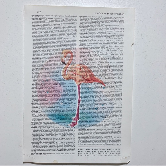 Dictionary Art Print Pink Flamingo, Vintage Art Print, Dictionary Print - Picture 3 of 3